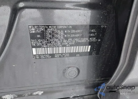2017 Toyota Rav4 Le from USA, damaged, VIN JTMBFREV2HJ121540
